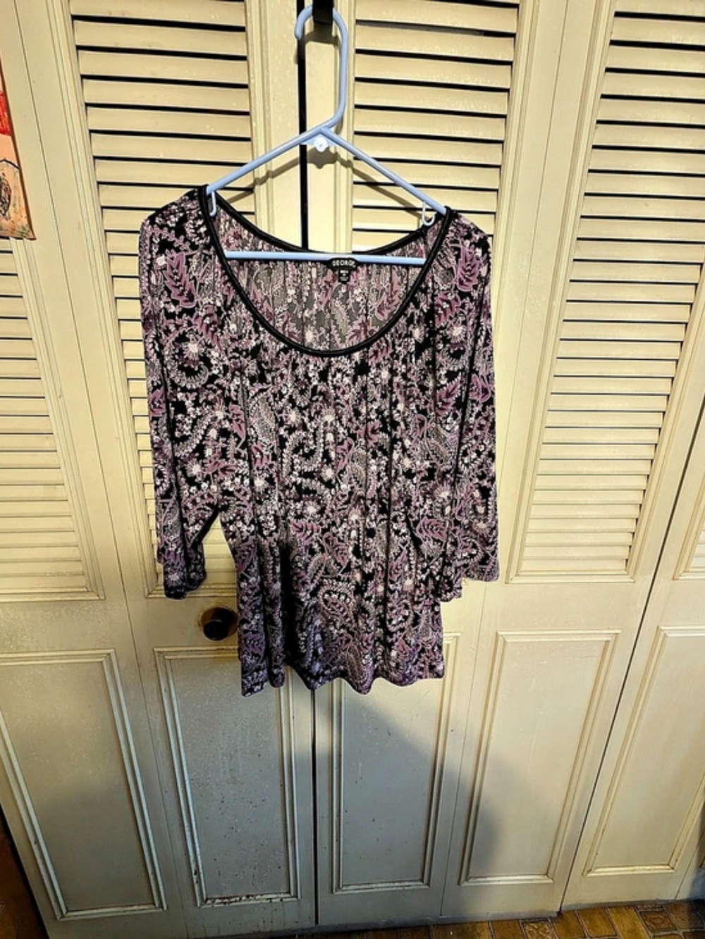 George Floral Tunic in Purple & Black Size XXL 20 Like New
